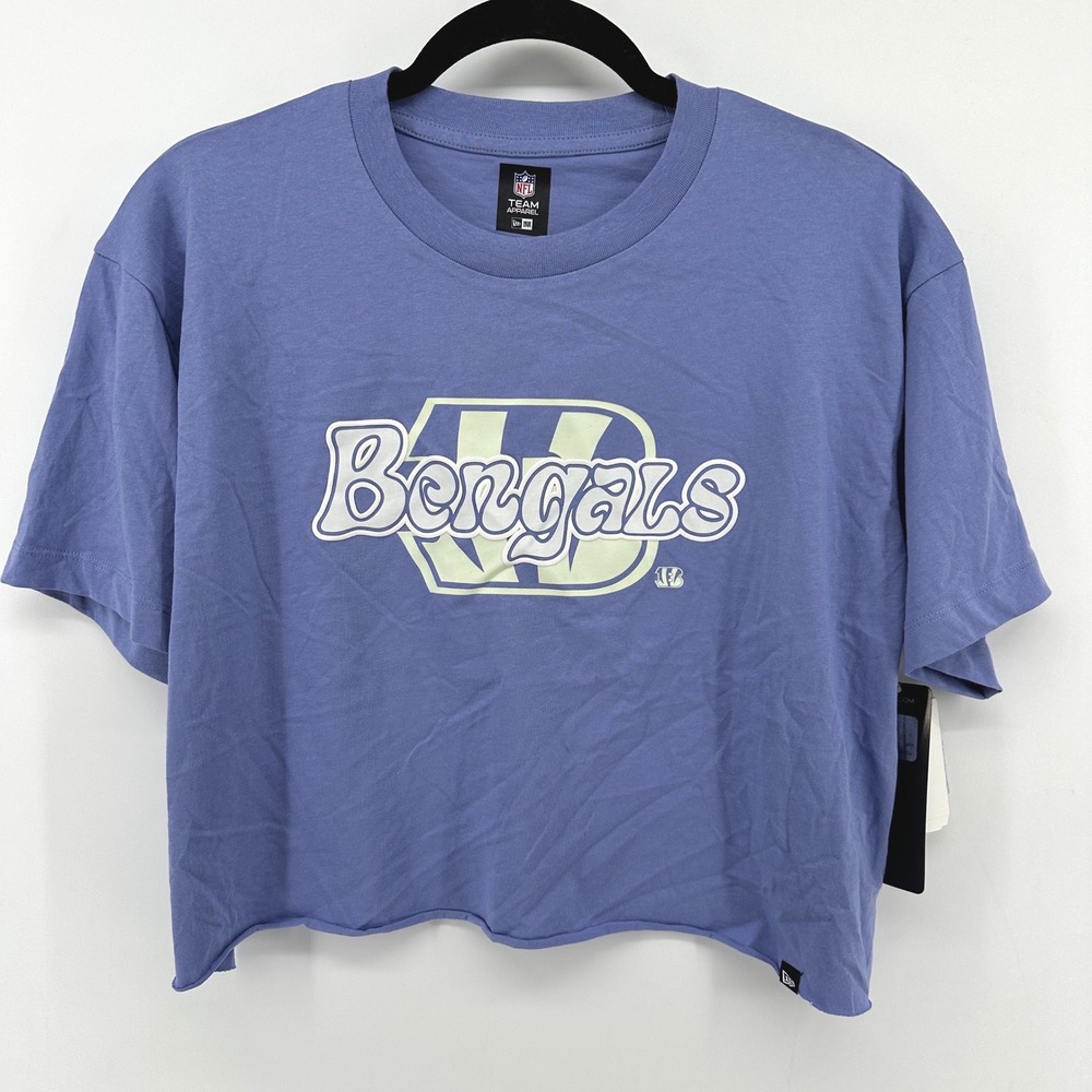New Era NFL Cincinnati Bengals Cropped T-Shirt Blue Glow UV Ink XL
